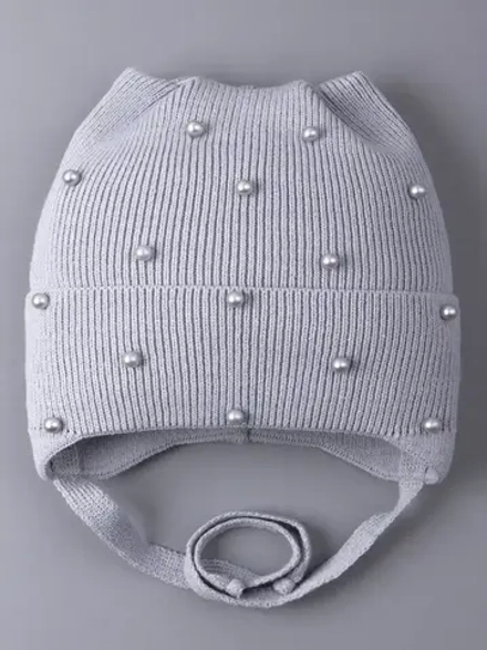 Шапка для девочки с ушками осенняя