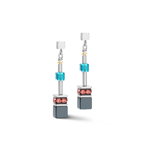 Серьги Coeur de Lion Multicolor Rainbow 5012/21-1520 цвет серебряный, серый, голубой, мульти