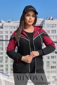 Костюм 8-280-черный-бордовий Minova