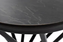 "Сантьяго" журнальный стол из HPL круглый Ø40 H55, каркас из стали темно-серый (RAL 7024), цвет столешницы "серый гранит"