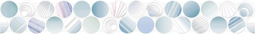 Бордюр ALMA Ceramica BWU53BOL006 Bolle 50x6.7 белый / голубой / зеленый глянцевый с орнаментом