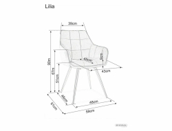 Стул SIGNAL LILIA Velvet Bluvel 85 бирюзовый/черный