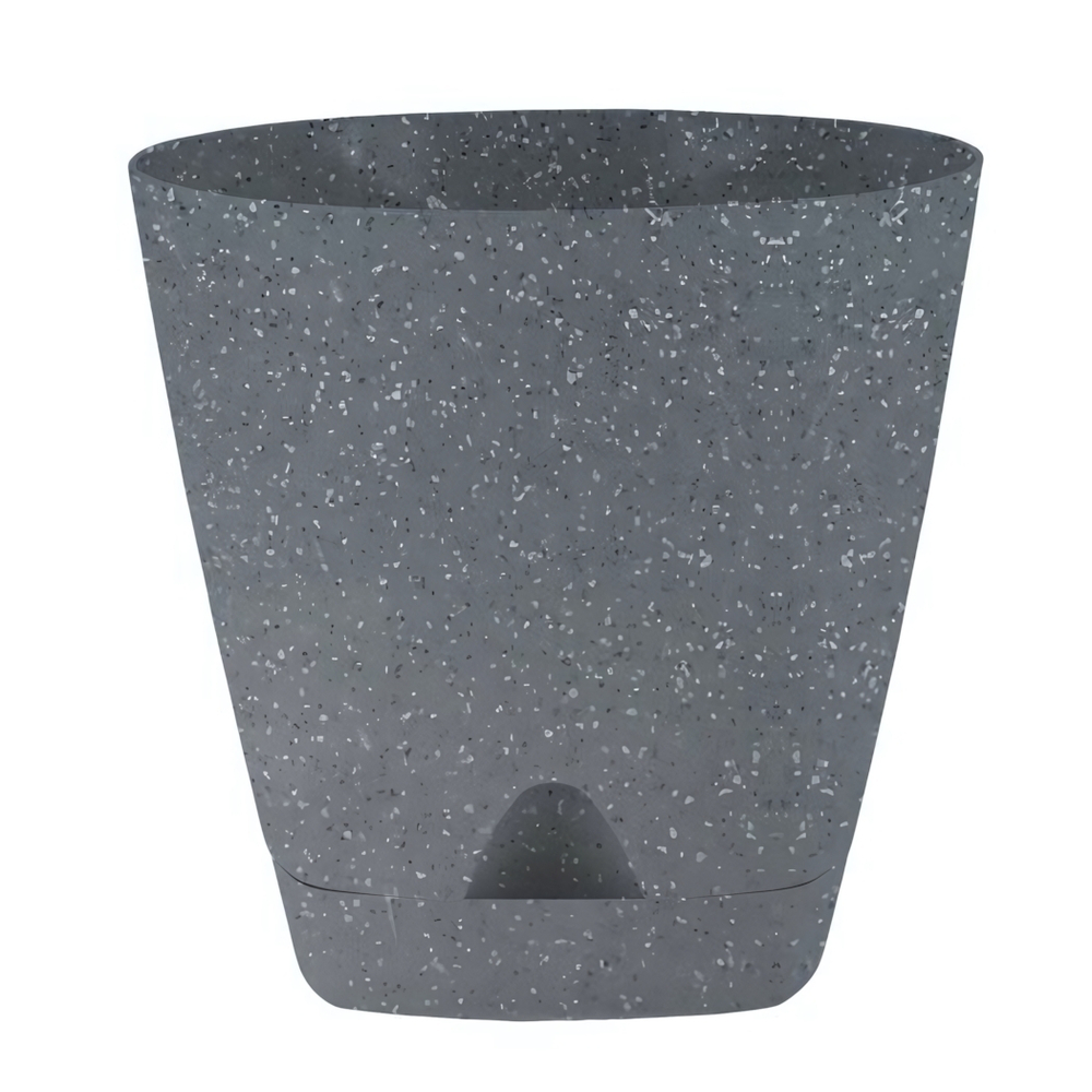 Горшок для цветов InGreen Amsterdam D200мм 4л с прикорневым поливом, тёмный камень