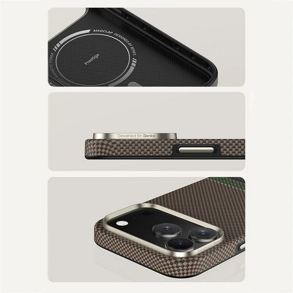 Чехол Benks Prestige ArmorPro Case built with Kevlar для iPhone 17 Pro 6.3&quot; (C.K.FL.AP.GD.Y069)