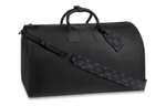 LOUIS VUITTON Keepall Cow Leather Handbag, Shoulder Bag, Crossbody Bag, Travel Bag Men"s Black