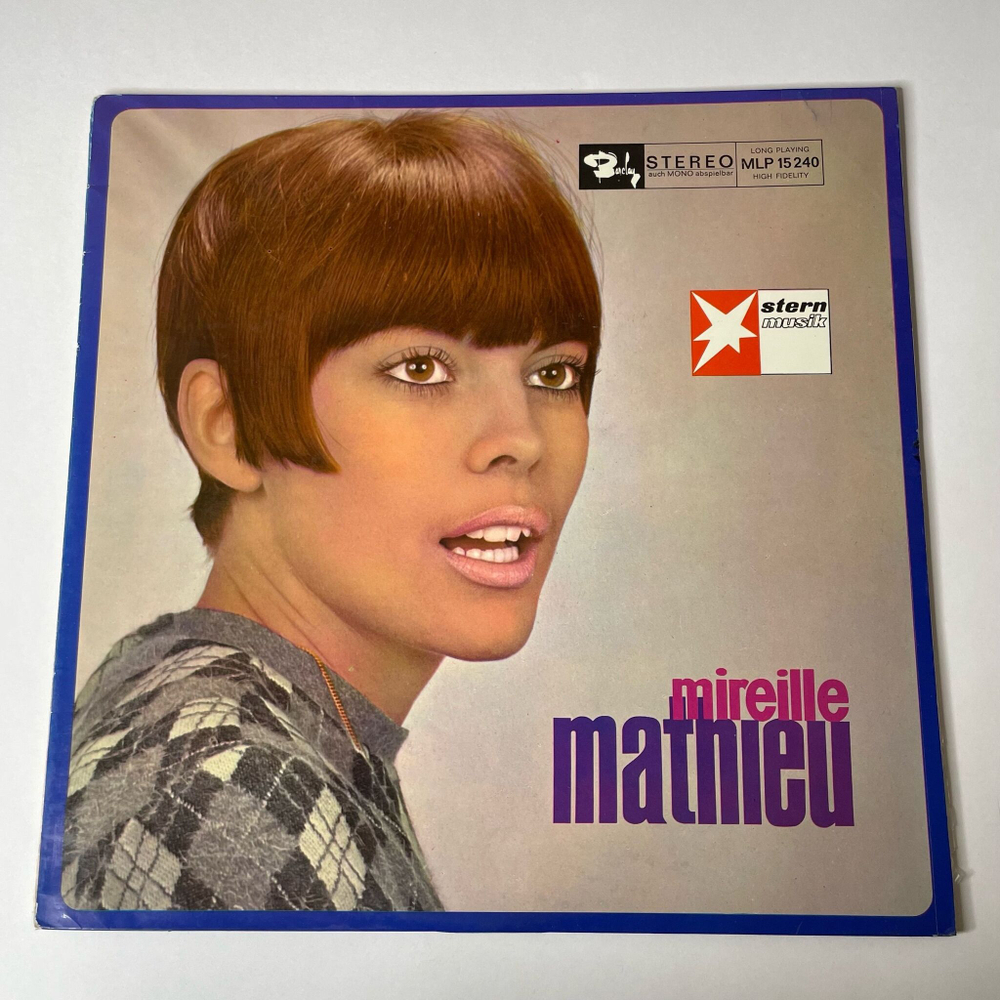 Винтажная виниловая пластинка LP Mireille Mathieu Мирей Матьe Qu'elle Est Belle (Germany 1966)