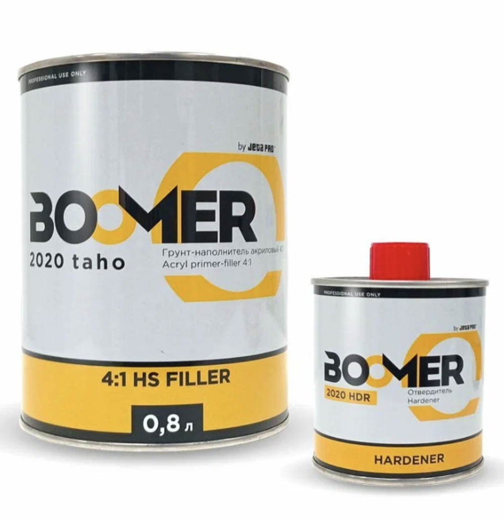 Boomer Грунт наполнитель Taho 4+1 акриловый+отвердитель. Белый. 2020/1 0,8+0,2л/6шт