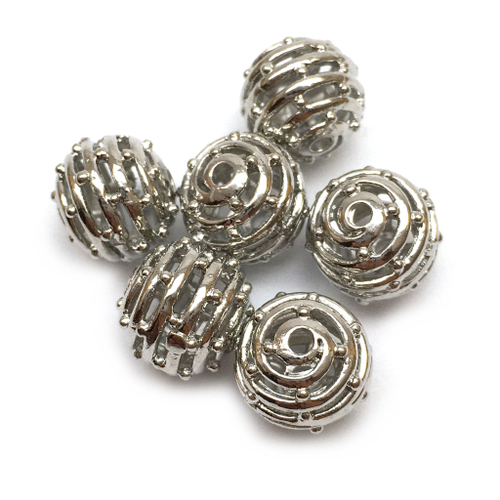 Бусины "Планета" 10 мм, родий