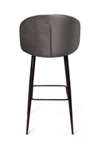 Стул барный Mont Blanc, бархат антрацит 14 / черный конус