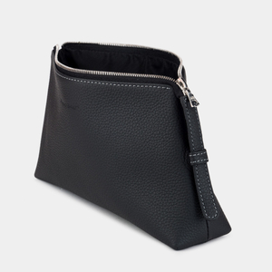 Косметичка Comete из кожи теленка, черного цвета