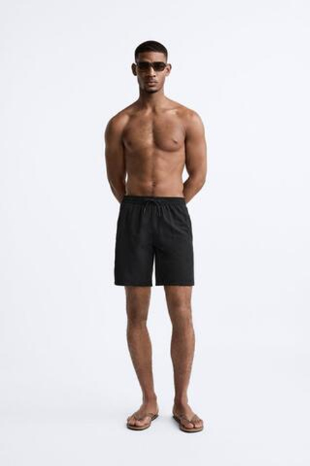 ZARA ДЛИННЫЕ ПЛАВКИ, ЧЕРНЫЙ