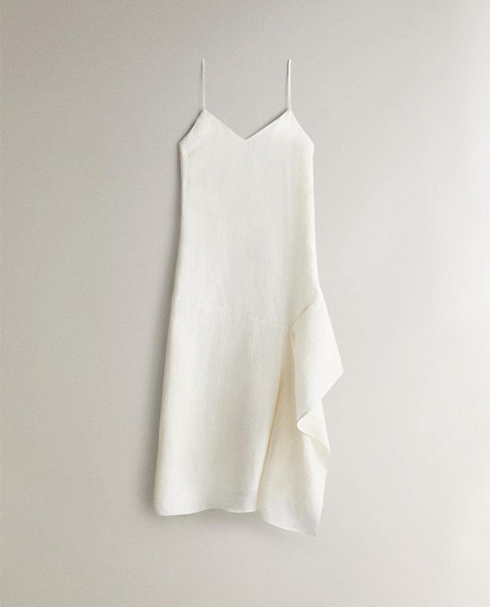ZARA HOME АСИММЕТРИЧНОЕ ПЛЯЖНОЕ ПЛАТЬЕ, ЭКРЮ