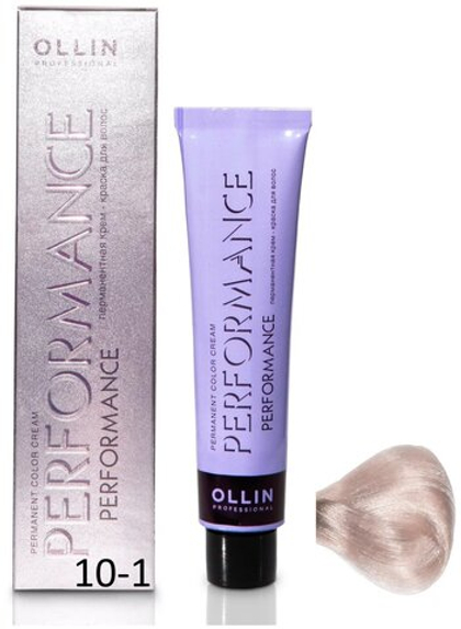 OLLIN PERFORMANCE 10/1 светлый блондин пепельный 60мл Перманентная крем-краска для волос