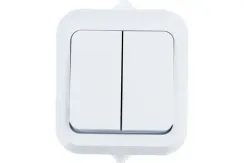 Выключатель Makel Nemli Yer 2-клавишный накладной IP44 белый 15807