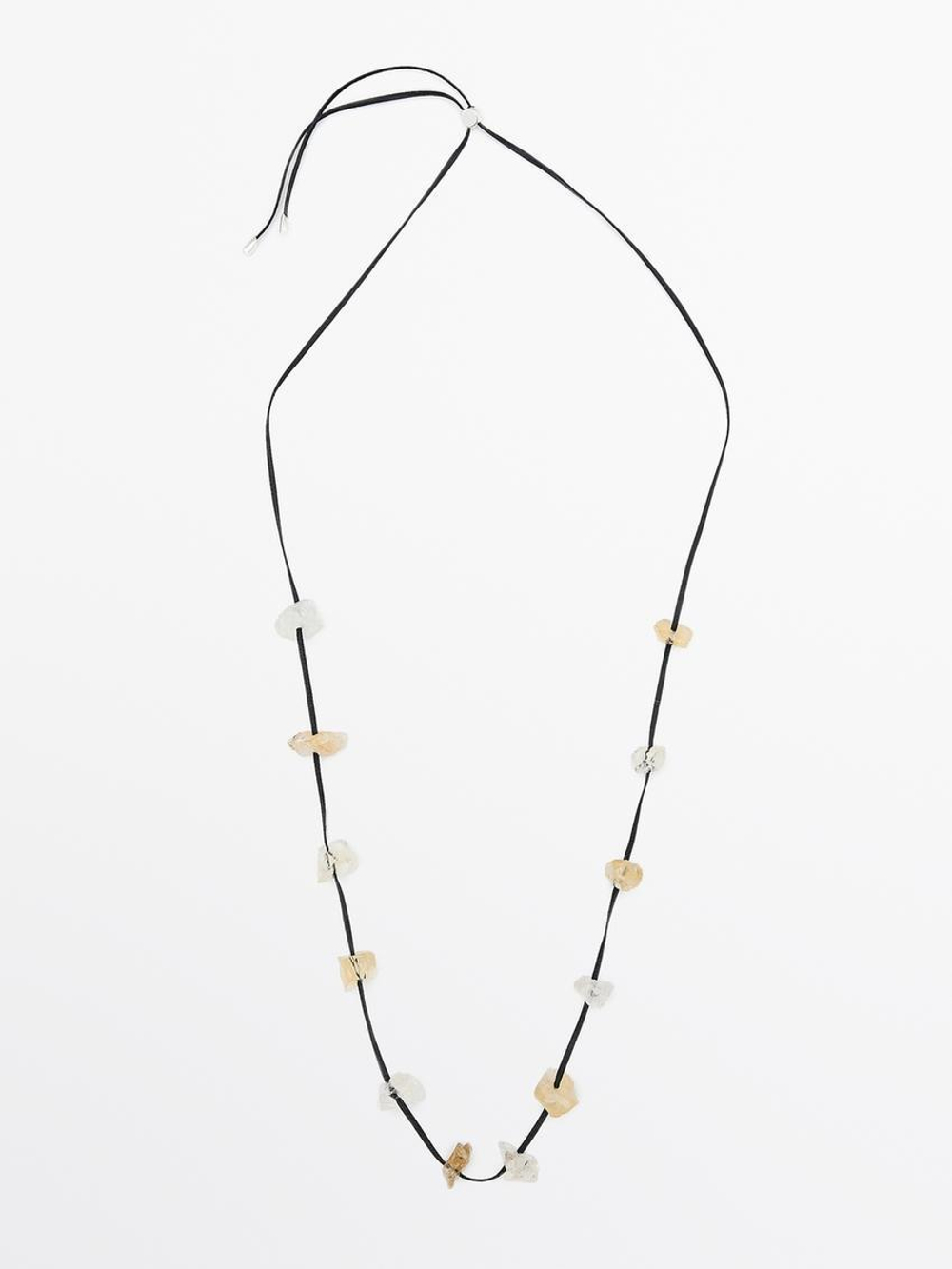 Massimo Dutti Ожерелье со стразами асимметричной формы, черный