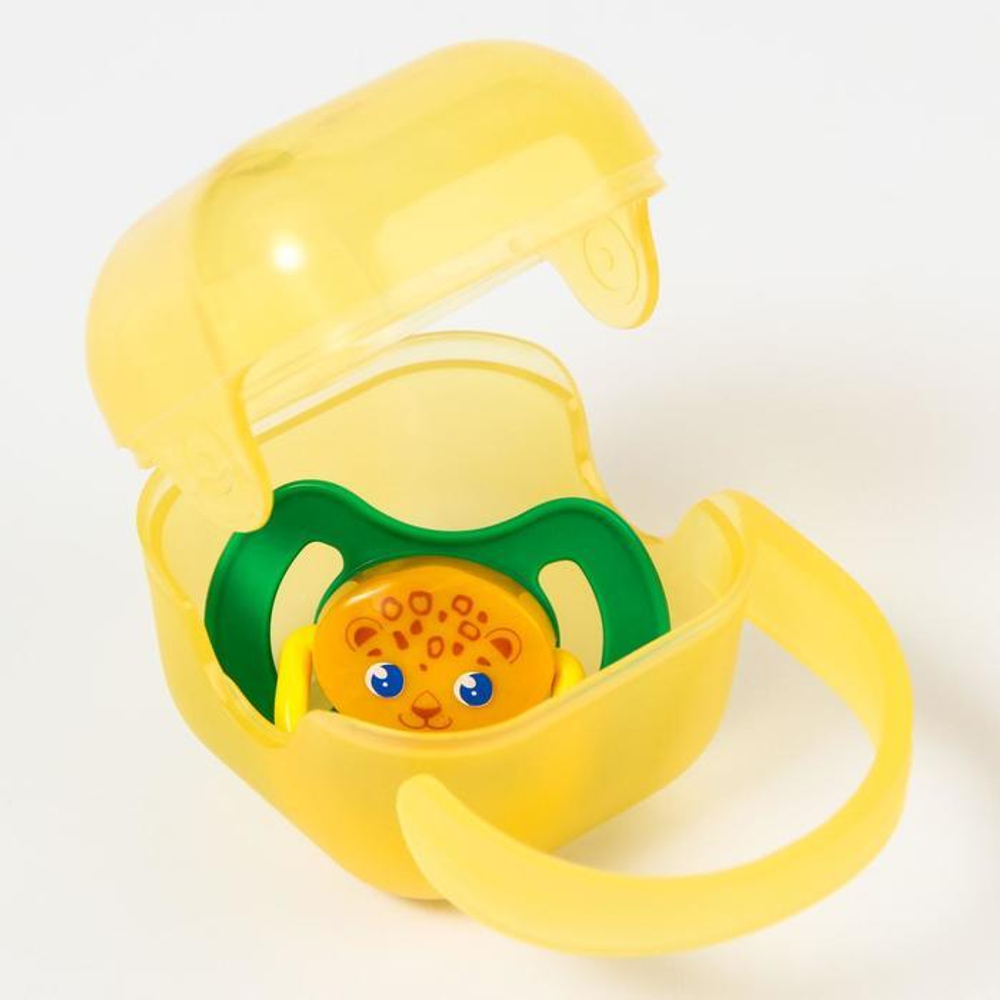 6478609 Соска-пустышка ортодонтическая силиконовая в контейнере «Леопард»