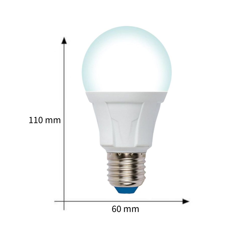 LED-A60 12W-4000K-E27-FR-DIM PLP01WH Лампа светодиодная. диммируемая. Форма А. матовая. Серия Яркая. Белый свет 4000К. Картон. ТМ Uniel.