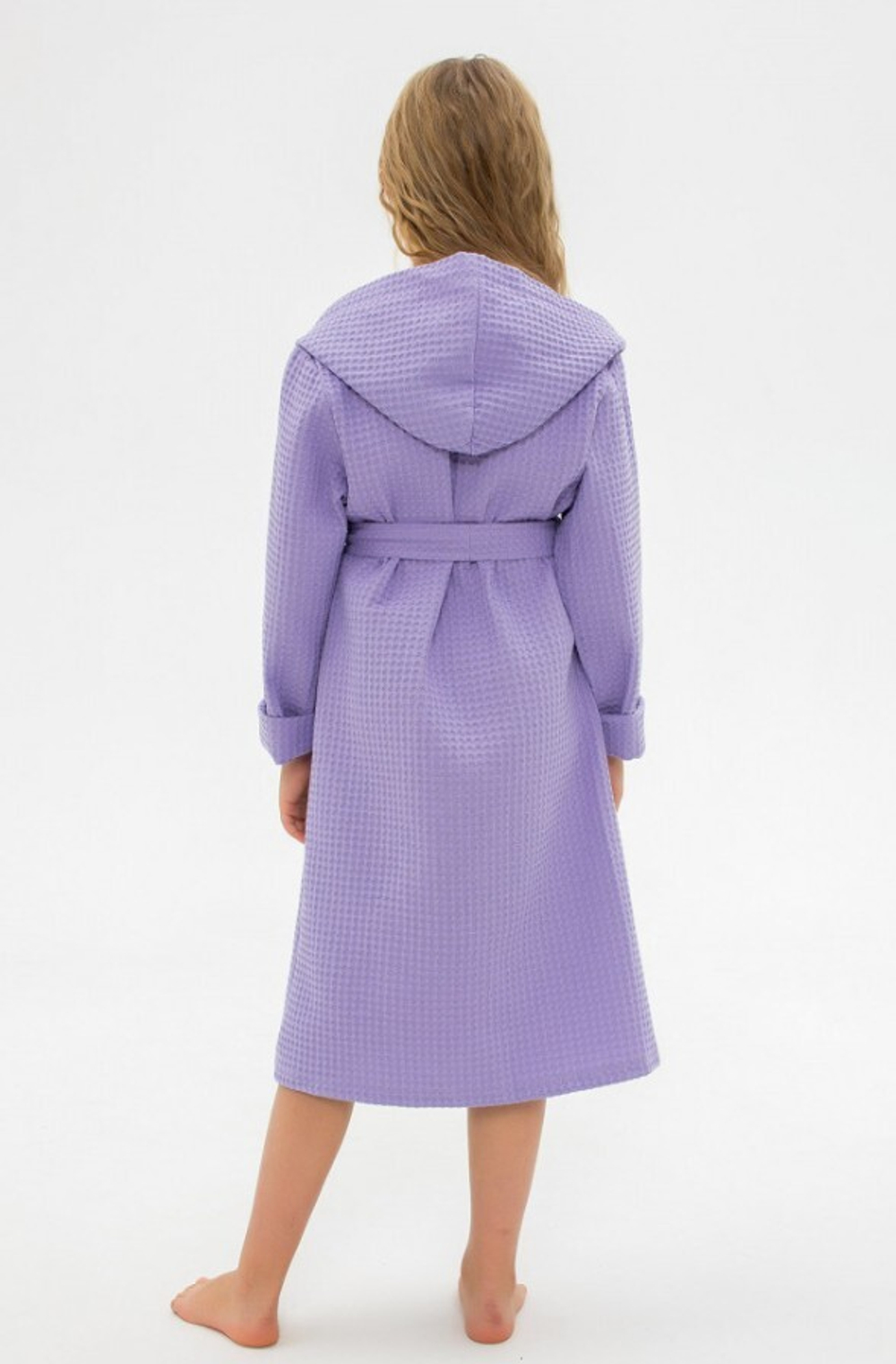 Халат детский ваф. с капюшоном (АТ) на запах