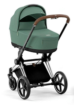 Коляска Cybex Priam IV Chrome Brown complete и автокресло Cloud G i-Size Lava Grey Plus 3 в 1 Leaf Green