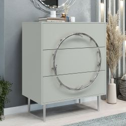 Комод Арт Колор matte Стайл Сильвер с 3 ящиками Серый дым матовый