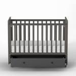 Кровать ANTEMI Classic Sleep 120х60 ящик+универсальный маятник цвет: Графит арт. НИК 22г