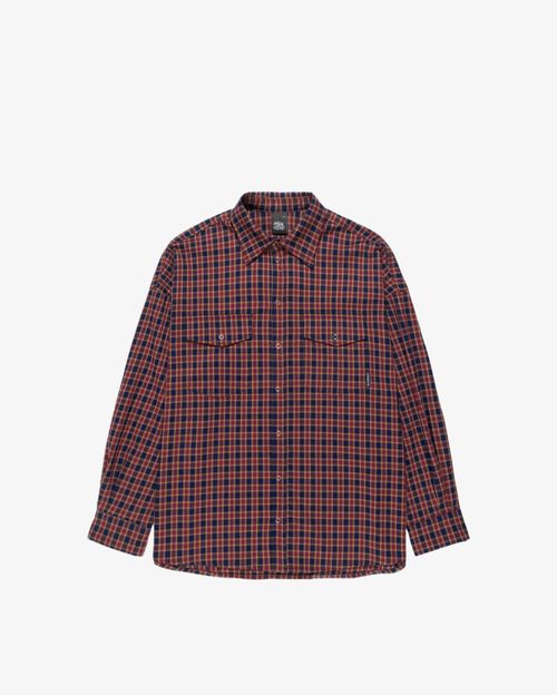 Рубашка Kraizy Stripes в клетку 2XOVER сине-бордовая