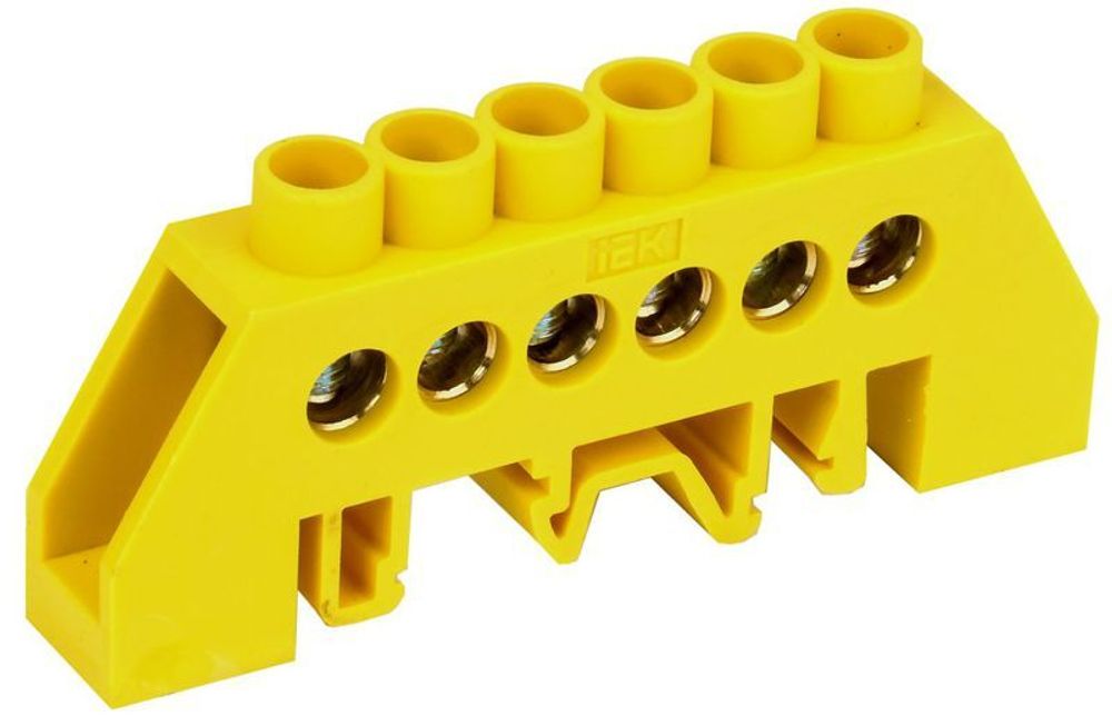 Шина PE "земля" в комб. DIN-изол. "Стойка" ШНИ-8х12-6-КС-Ж IEK YNN10-812-6DP-K05 Шина PE "земля" в комб. DIN-изол. "Стойка" ШНИ-8х12-6-КС-Ж IEK YNN10-812-6DP-K05