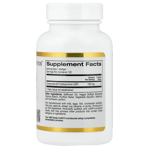 California Gold Nutrition, коэнзим Q10, 100 мг, 120 растительных капсул