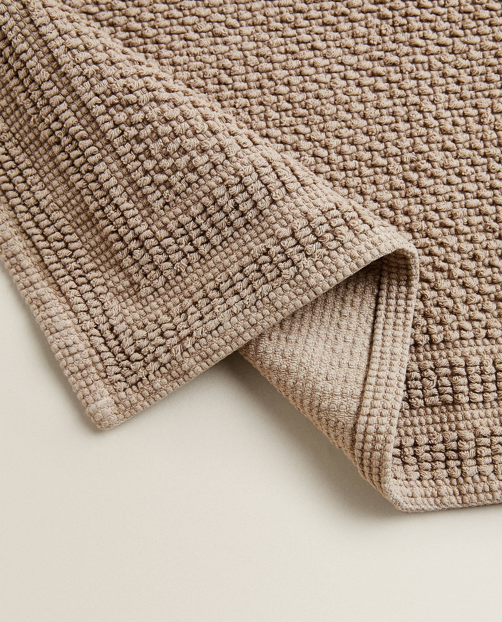 ZARA HOME ХЛОПКОВЫЙ КОВРИК ДЛЯ ВАННОЙ, БЕЖЕВЫЙ