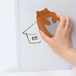 Магнитная подставка для маркерной доски фигурная, Alingar, 12 х 7 х 4 см, "Медвежонок", коричневый, губка-стиратель, европодвес