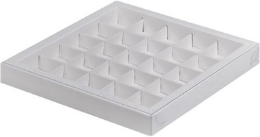 Коробка для конфет с пластиковой крышкой 25 конфет