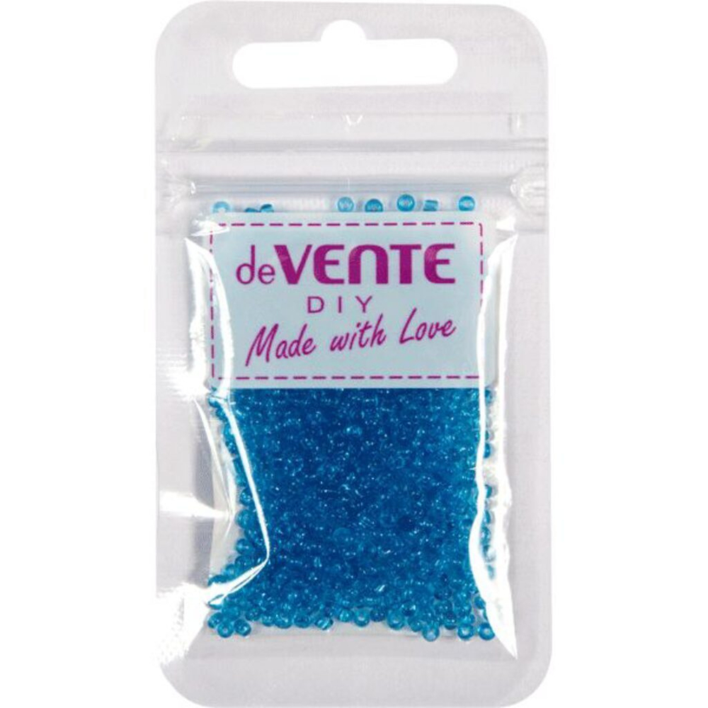 Бисер круглый "deVENTE. Glass"  2 мм, 10гр, стекло, прозрачн., голубой