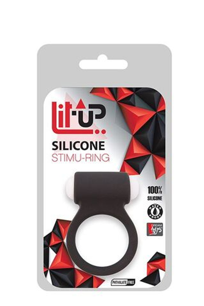 Чёрное эрекционное виброкольцо LIT-UP SILICONE STIMU RING 3 BLACK (Цвет: черный)