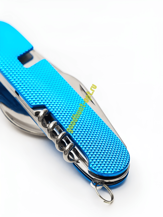 Мультитул 6в1 походный приборы: нож, вилка, ложка, открывашка Синий