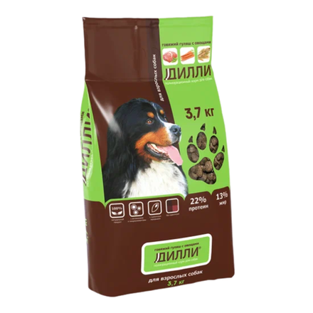 Сухой корм Дилли ТМ для собак гуляш с овощами 3,7 кг