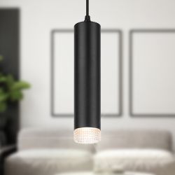 Светильник подвесной (подвес) ЭРА PL18 BK/CL MR16 GU10 потолочный цилиндр черный, прозрачный | Подвесные светильники