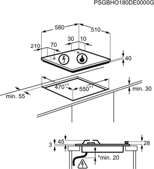 Газовая варочная панель Electrolux EGG 6407 K