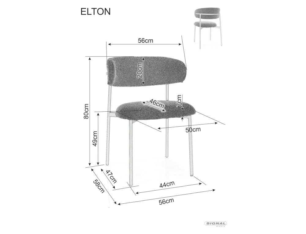 Стул SIGNAL ELTON Raven 22 светло-бежевый/золотой
