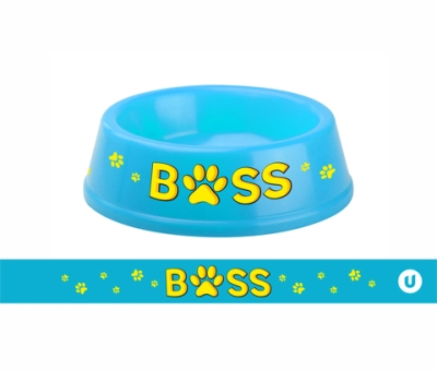 Миска пластиковая «МОЙ БРО - БОСС!, цвет небесно-синий, 21*6,5см (логотип на миске) 700мл