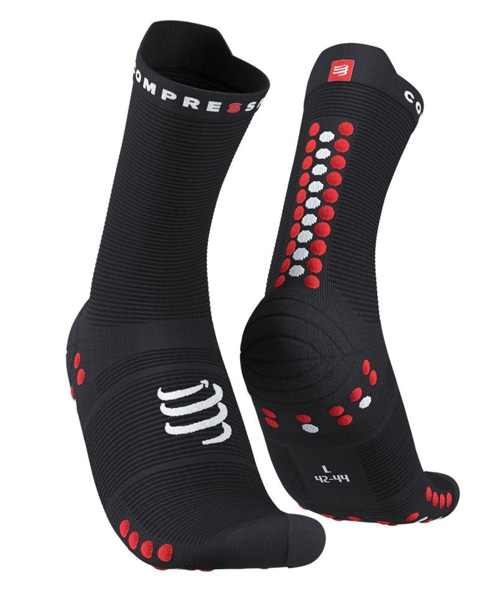 Теннисные носки Compressport Pro Racing Socks v4.0 Run High 1P - black/red