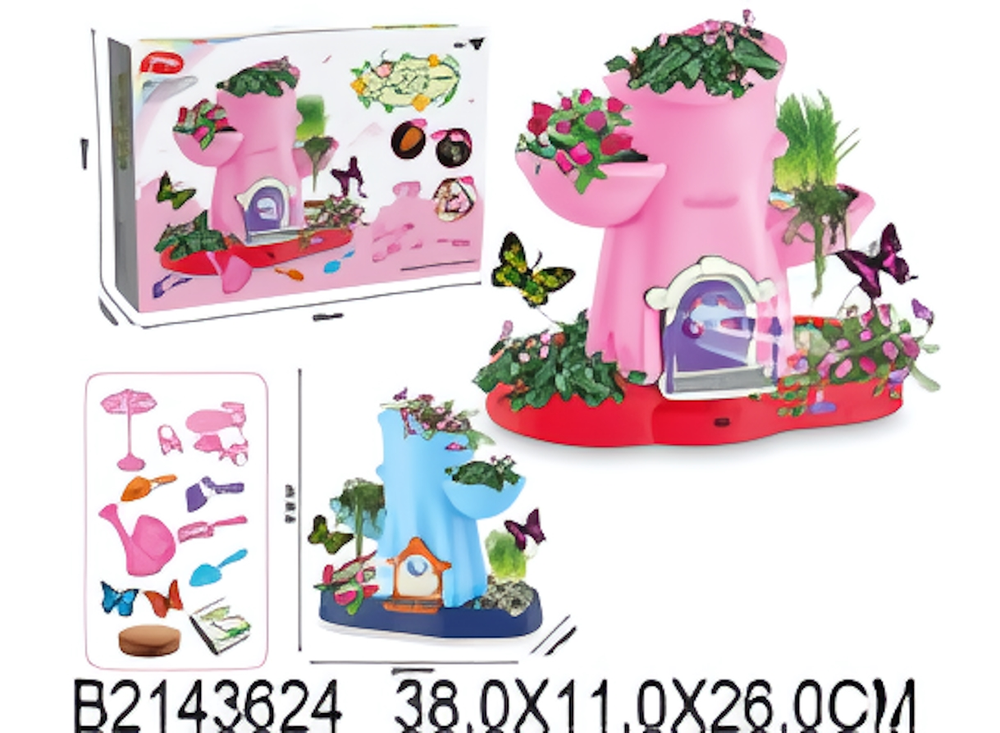 Набор "Садовод" свет/звук, с аксесс, 2цв. в ассорт, грунт и семена, в коробка