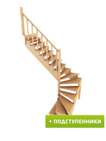 Лестница на второй этаж К-003м/5 Левая с подступенками