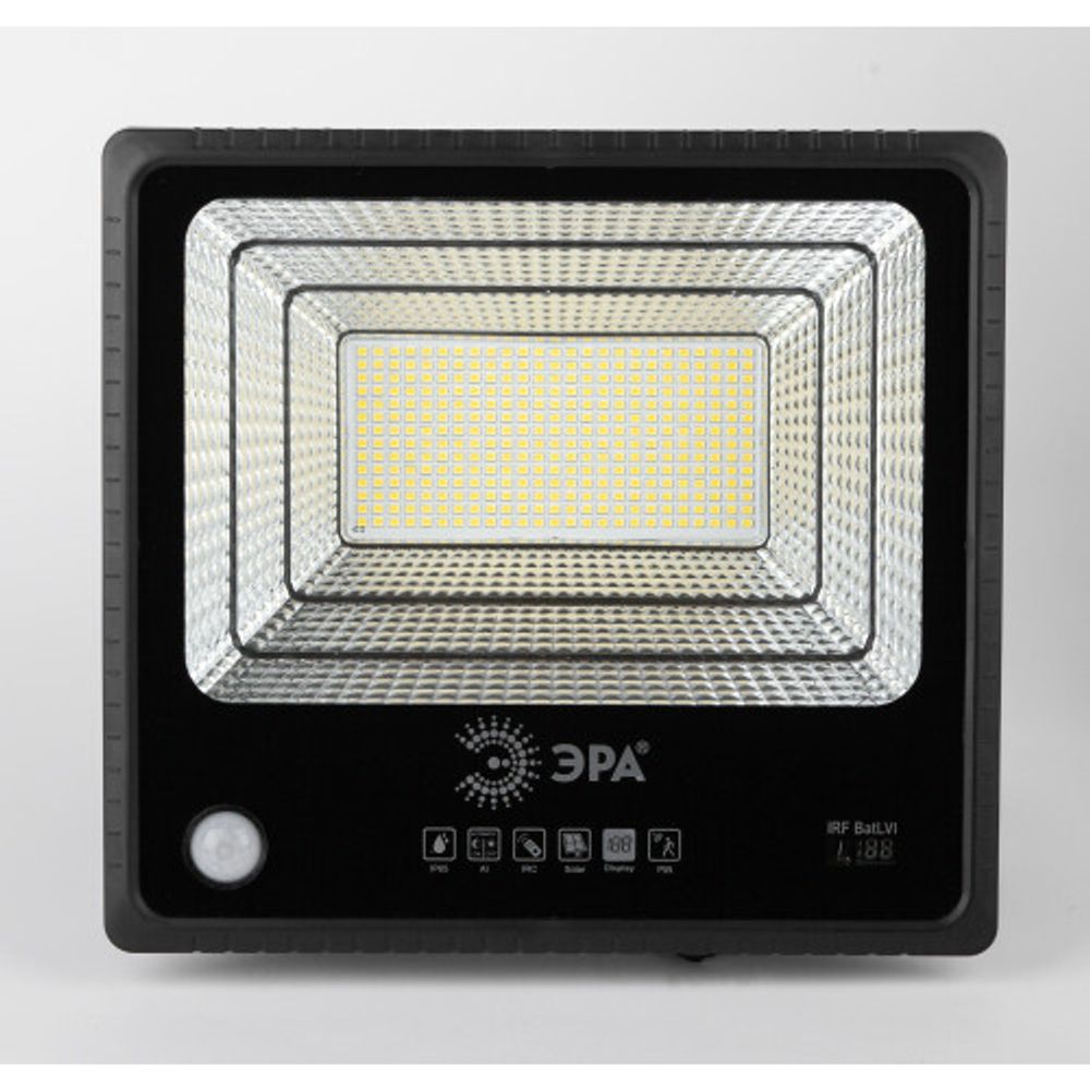ЭРА Прожектор светодиодный уличный на солн. бат. 150W, 1500 lm, 5000K, с датч. движения, ПДУ, IP65 (