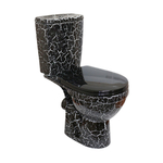 Унитаз-компакт "Рио" черный кракелюр  (гориз, нижн, сид. полип., 2-кн.арм.) (Rosa)