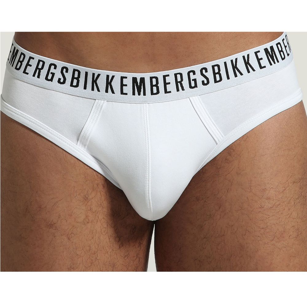 Мужские трусы брифы белые набор 2 в 1 Bikkembergs CLASSIC BKK1USP02BI