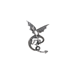 "Кейп" брошь в серебряном покрытии из коллекции "Dragon" от Jenavi с замком булавка