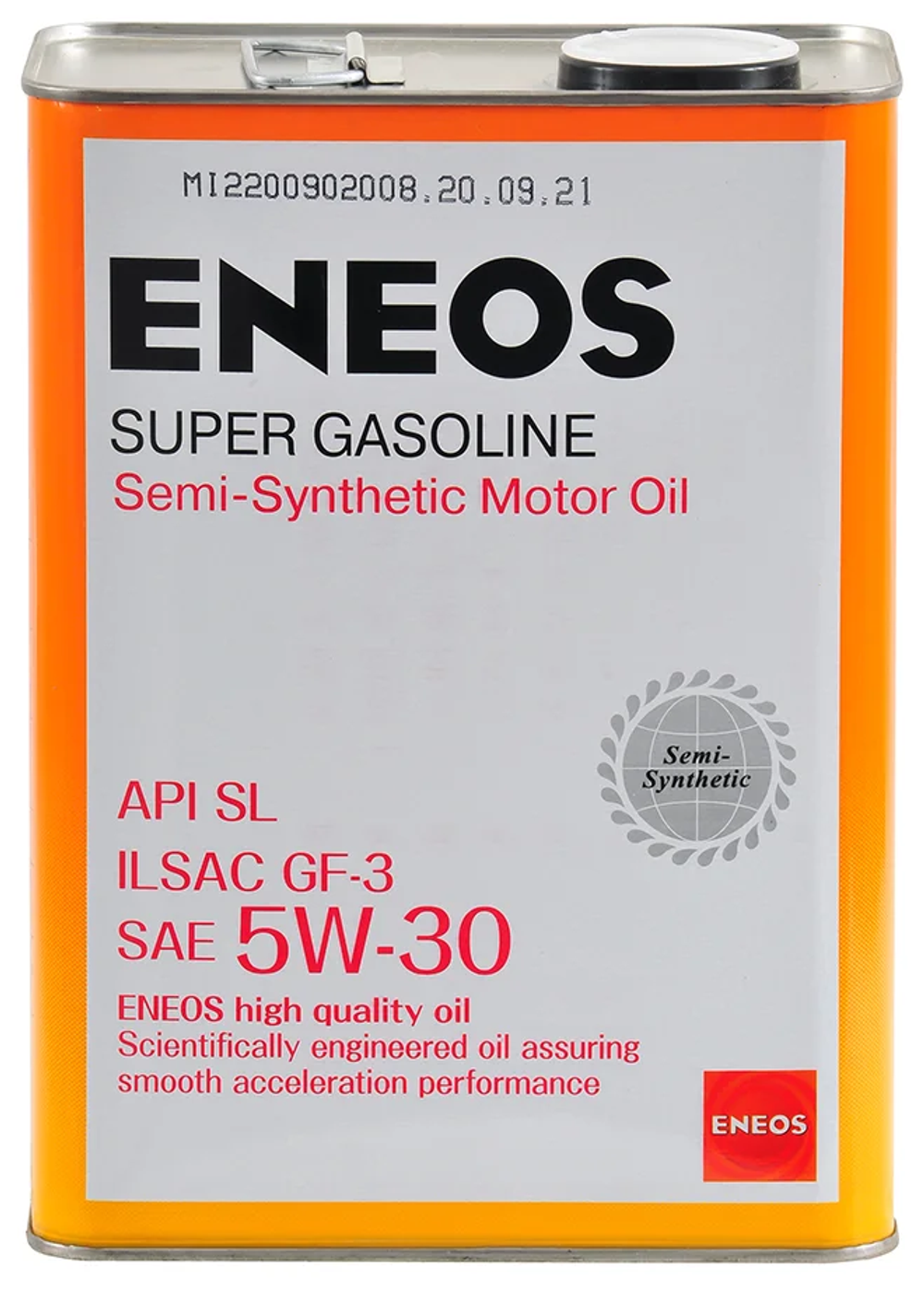 Масло моторное ENEOS Super Gasoline SL полусинтетическое 5W-30 4 л