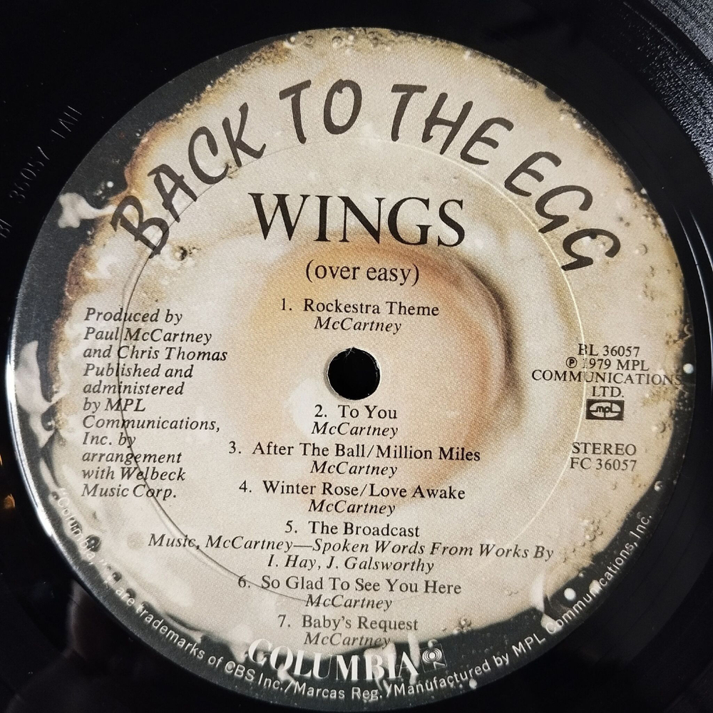 Винтажная виниловая пластинка LP Wings Paul McCartney Back To The Egg (USA 1979)