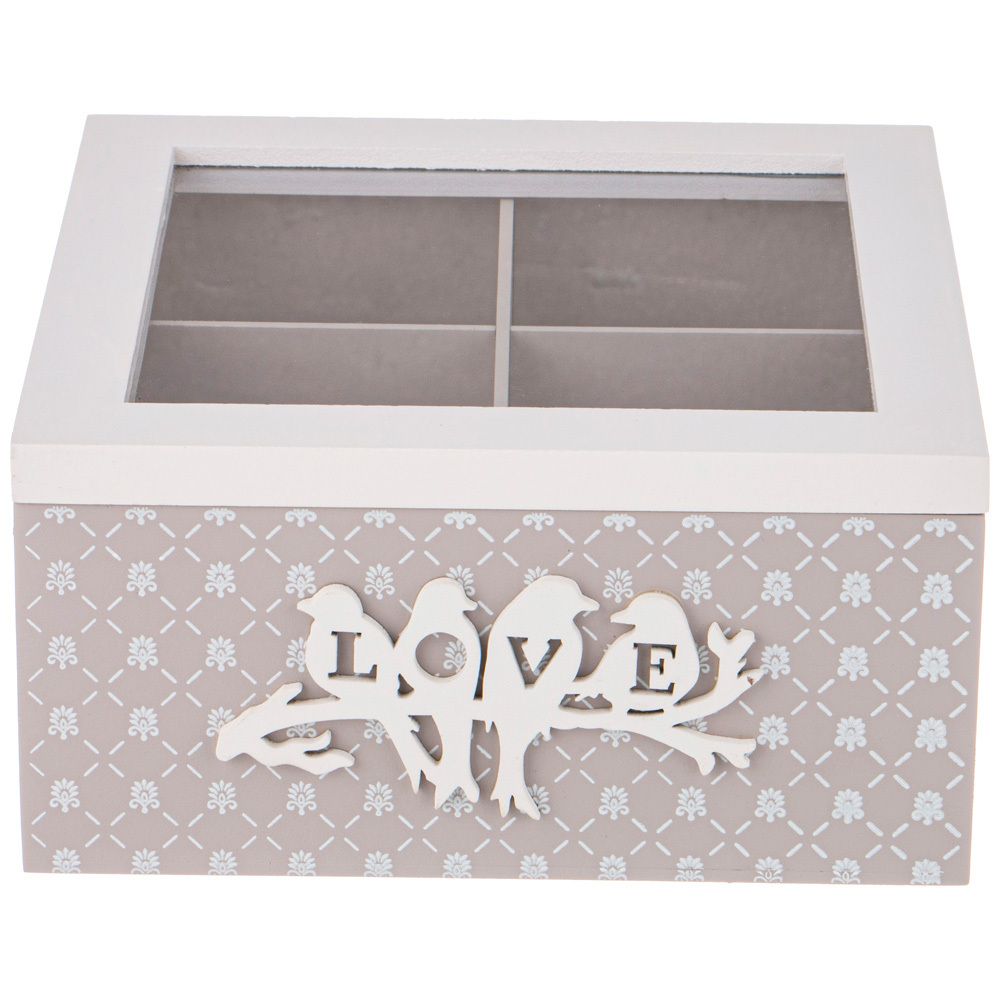 ШКАТУЛКА ДЛЯ ЧАЯ КОЛЛЕКЦИЯ "LOVE" 18*18,5*9 СМ