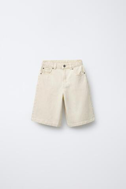 ZARA ШОРТЫ СВОБОДНОГО КРОЯ, ЭКРЮ